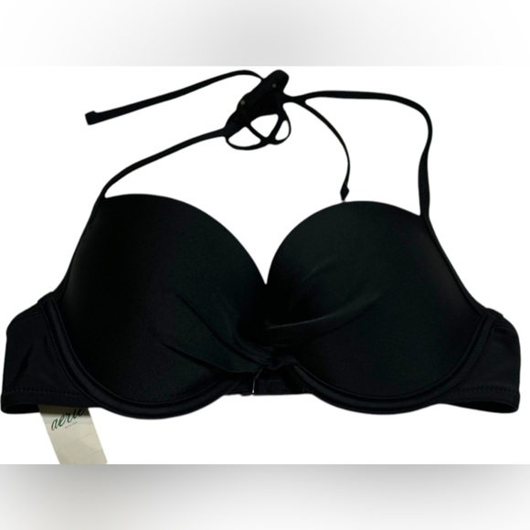 NWT Aerie American Eagle Women’s Black Push Up Underwire Bikini Bra Swim Top 32C - Picture 3 of 4